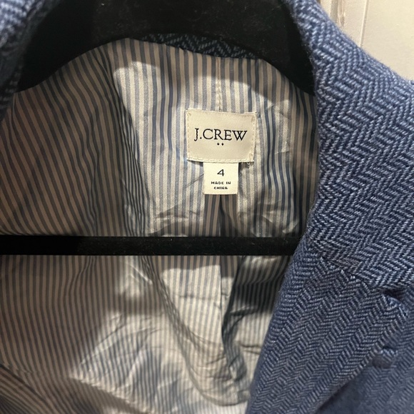 J. Crew Blue Herringbone Schoolboy Blazer with Gold Buttons - Picture 9 of 9